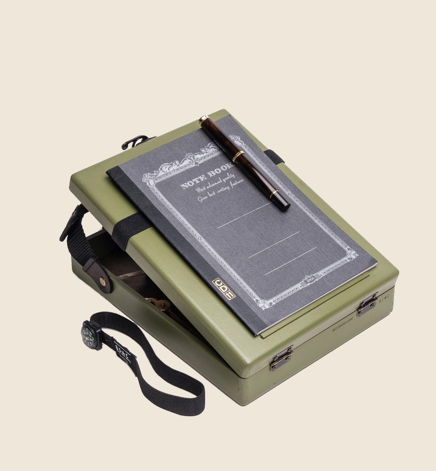 Messenger Adventure Light - Olive Green Painted MDF Box A5